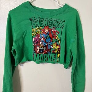 Marvel Avengers Green crop Sweatshirt